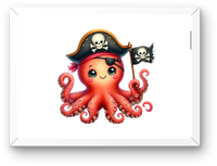 Thumbnail for Cute Pirate Octopus Wall Art | Watercolor Nautical Sea Creature Print | Kids Room Nursery Gift