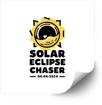 Thumbnail for Solar Eclipse Chaser 2024 Sticker | Yellow Sun Astronomy Vinyl Decal | Eclipse Souvenir Gift