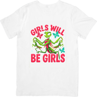 Thumbnail for Praying Mantis Girls Will Be Girls T-Shirt | Funny Pink Bug Graphic Tee | Quirky Humor Gift