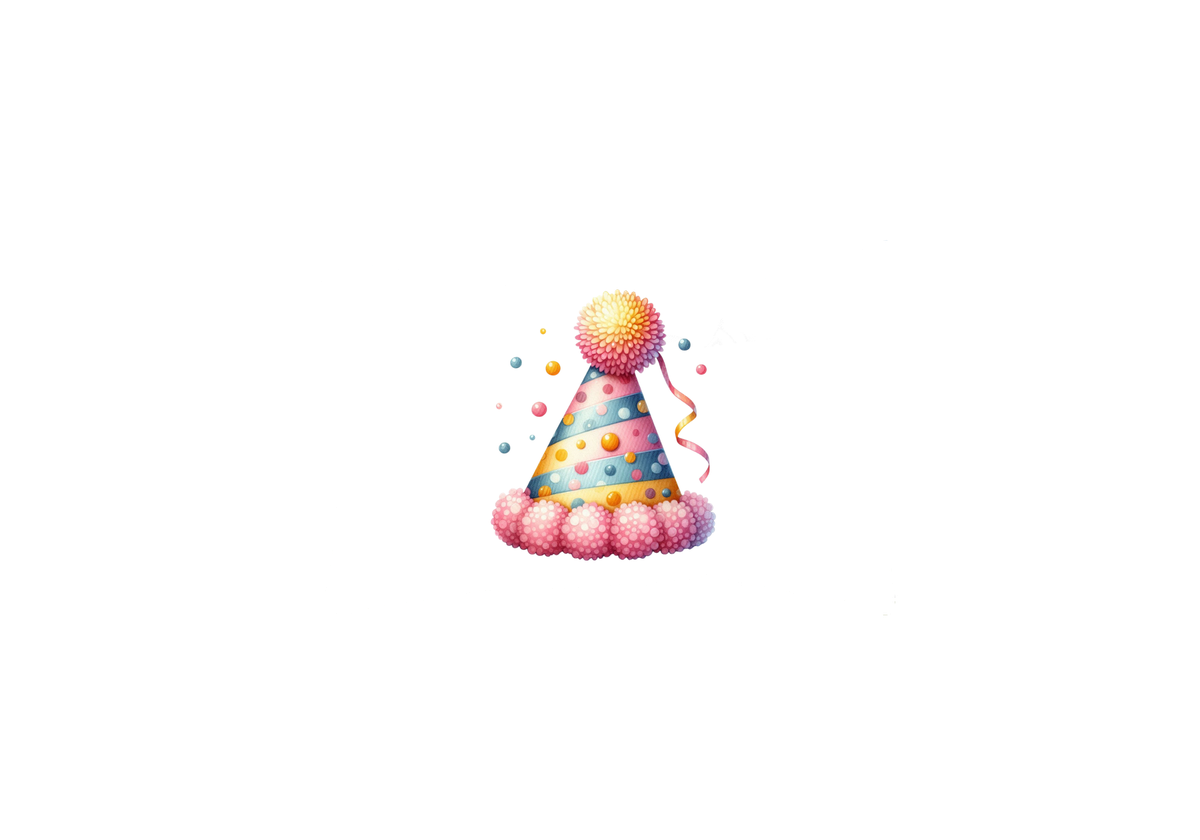 Pastel Party Hat Throw Pillow | Watercolor Birthday Celebration Decorative Pillow | Kids Room Gift