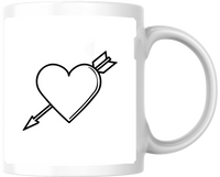 Thumbnail for Heart And Arrow Mug | Minimalist Line Art Love Coffee Mug | Valentine's Day Gift