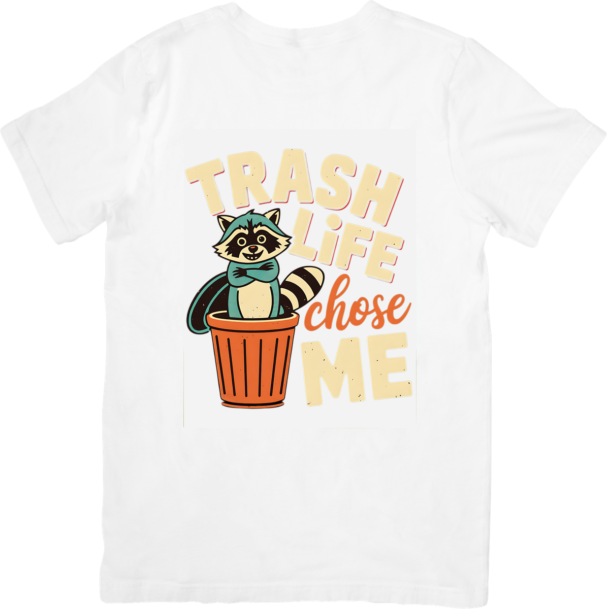 Trash Life Chose Me Raccoon T-Shirt | Funny Retro Animal Graphic Tee | Quirky Humor Gift