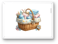 Thumbnail for Baby Sewing Basket Wall Art | Watercolor Nursery Linens Print | Baby Shower Nursery Gift