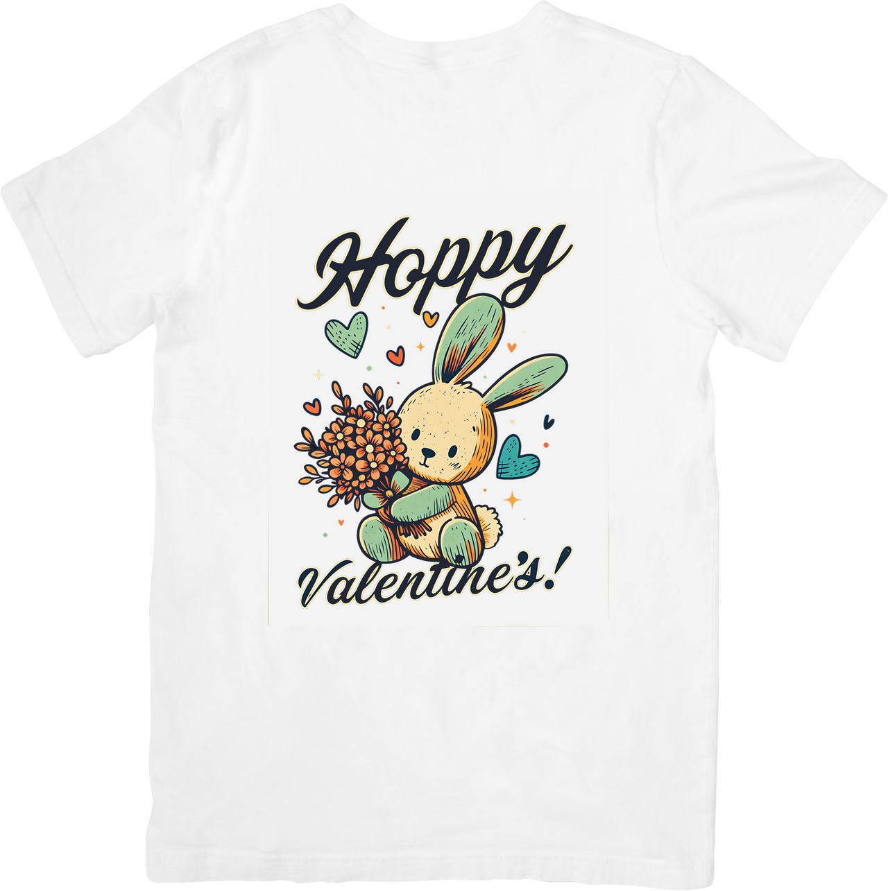 Hoppy Valentines Bunny Cute Kawaii Holiday Graphic Tee Valentine Gift
