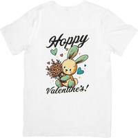 Thumbnail for Hoppy Valentines Bunny Cute Kawaii Holiday Graphic Tee Valentine Gift