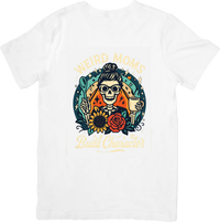 Thumbnail for Weird Moms Build Character Skull Retro Floral Mom Graphic Tee Mom Gift