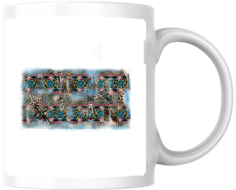 Abstract Mosaic Pattern Mug | Colorful Beaded Art Coffee Mug | Eclectic Boho Gift