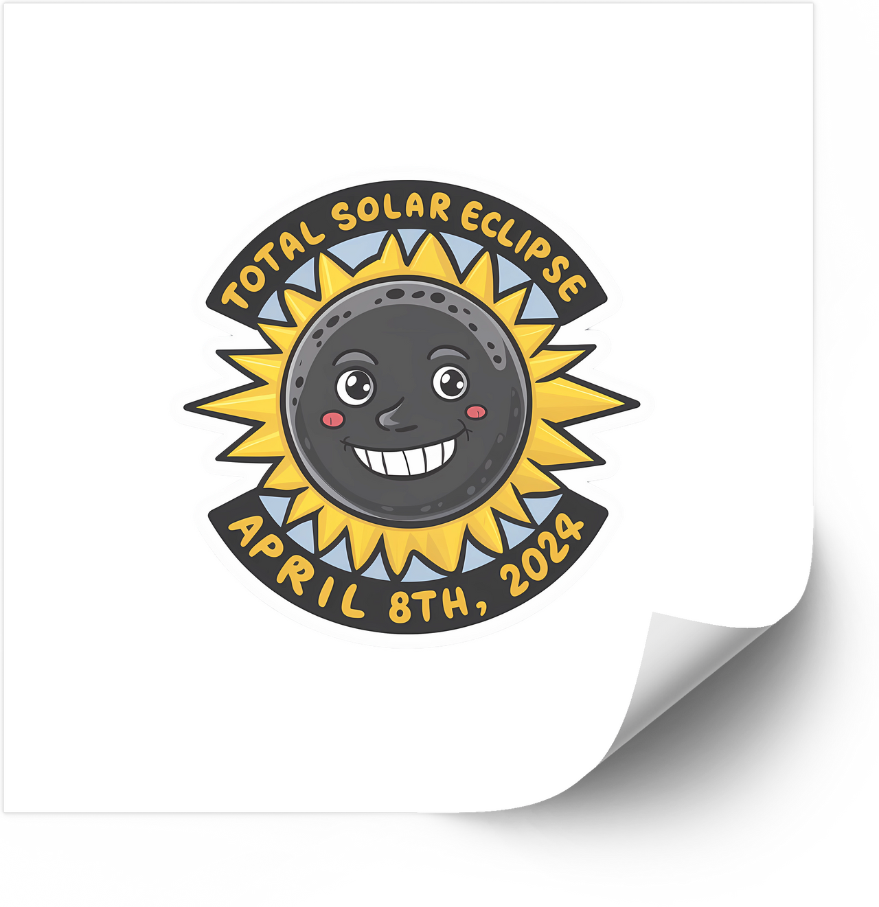 Total Solar Eclipse April 2024 Cute Kawaii Celestial Event Vinyl Sticker Decal