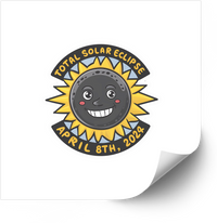 Thumbnail for Total Solar Eclipse April 2024 Cute Kawaii Celestial Event Vinyl Sticker Decal