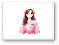 Thumbnail for Cute Nurse Girl Wall Art | Soft Pastel Anime Print | Healthcare Worker Gift
