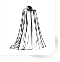 Thumbnail for Hooded Cloak Sticker | Hand-Drawn Sketch Cape Vinyl Decal | Fantasy Cosplay Gift