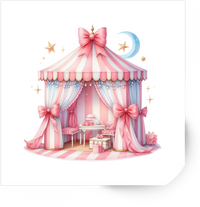 Thumbnail for Pink Circus Tent Sticker | Pastel Watercolor Big Top Vinyl Decal | Girls Room Nursery Gift