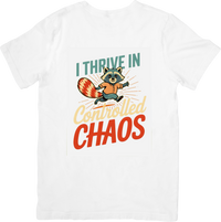 Thumbnail for I Thrive In Controlled Chaos Raccoon Funny Retro Animal Quote Graphic Tee