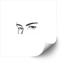 Thumbnail for Intense Gaze Eyes Sketch Minimalist Anime Line Art Vinyl Sticker Decal