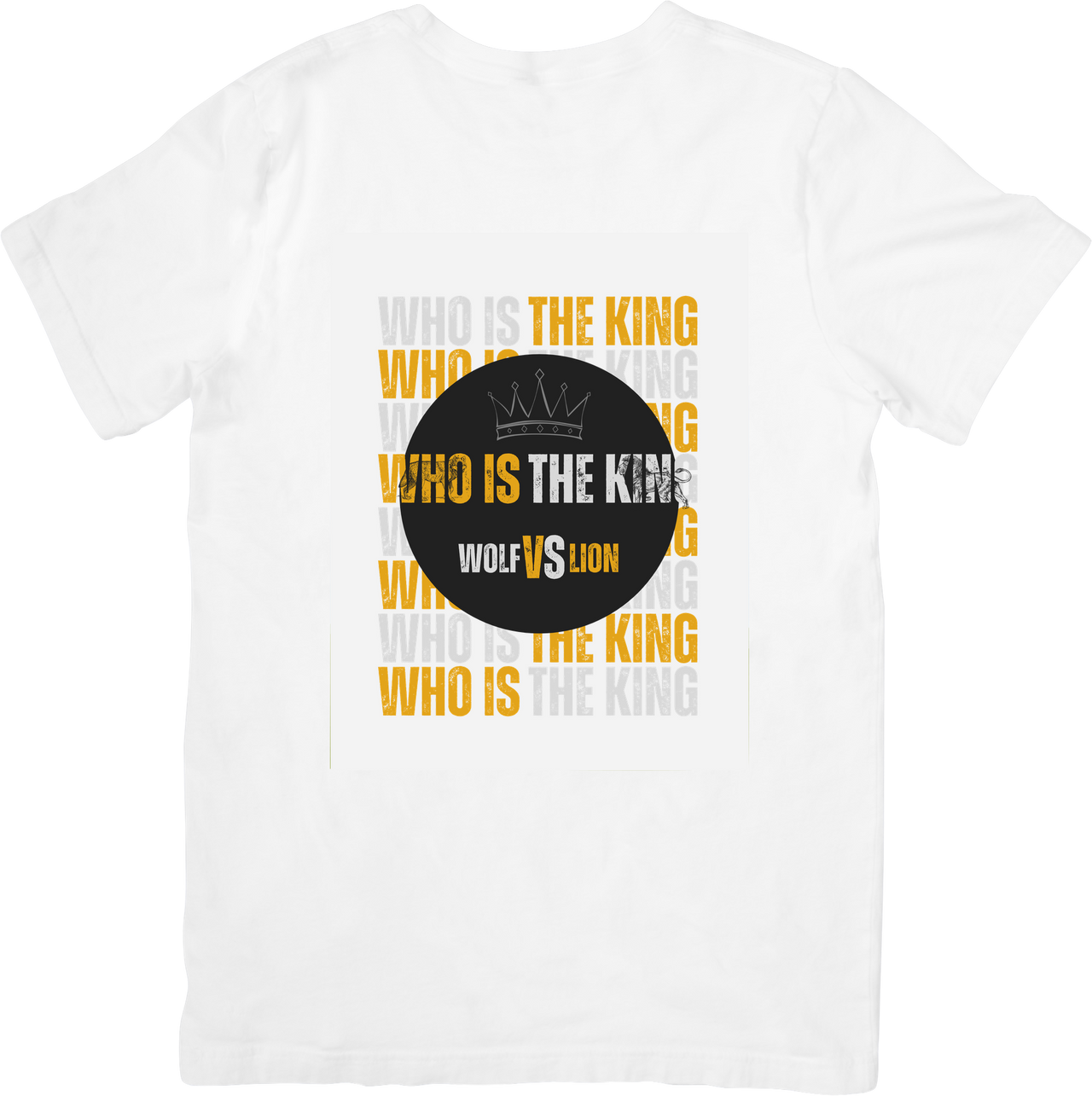 Wolf Vs Lion Who Is The King Retro Streetwear Bold Graphic Tee