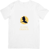 Thumbnail for Flying Dragon Golden Moon Fantasy Silhouette Graphic Tee Dragon Lover Gift