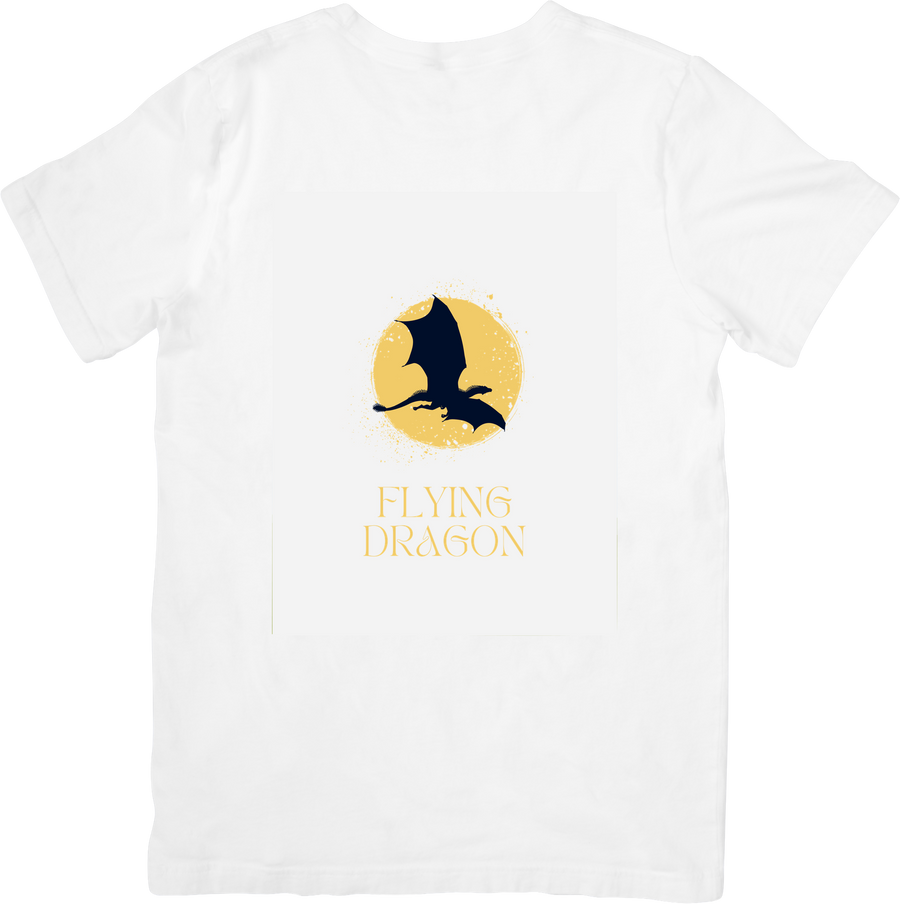 Flying Dragon Golden Moon Fantasy Silhouette Graphic Tee Dragon Lover Gift