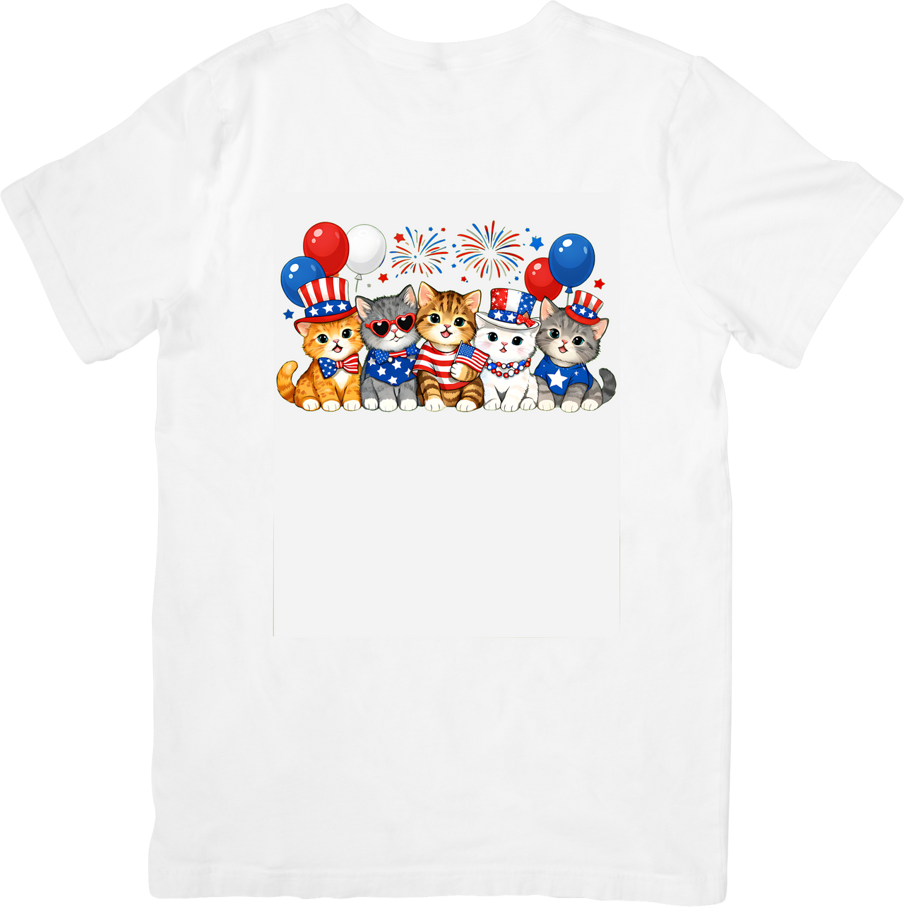 Patriotic Cats Fourth of July Cute Patriotic Cat Lover Graphic Tee Independence Day Gift