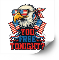 Thumbnail for You Free Tonight Bald Eagle Funny Patriotic American Flag Vinyl Sticker