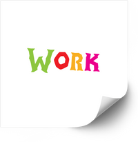Thumbnail for Work Colorful Bold Playful Text Fun Motivational Office Vinyl Sticker
