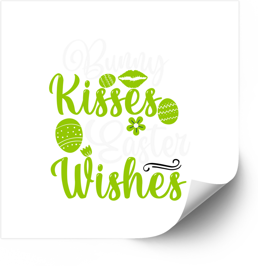 Bunny Kisses Easter Bold Patriotic Cute Floral American Spring Vinyl Sticker