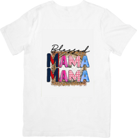 Thumbnail for Blessed Mama Boho Leopard Print Mom Graphic Tee Mothers Day Gift