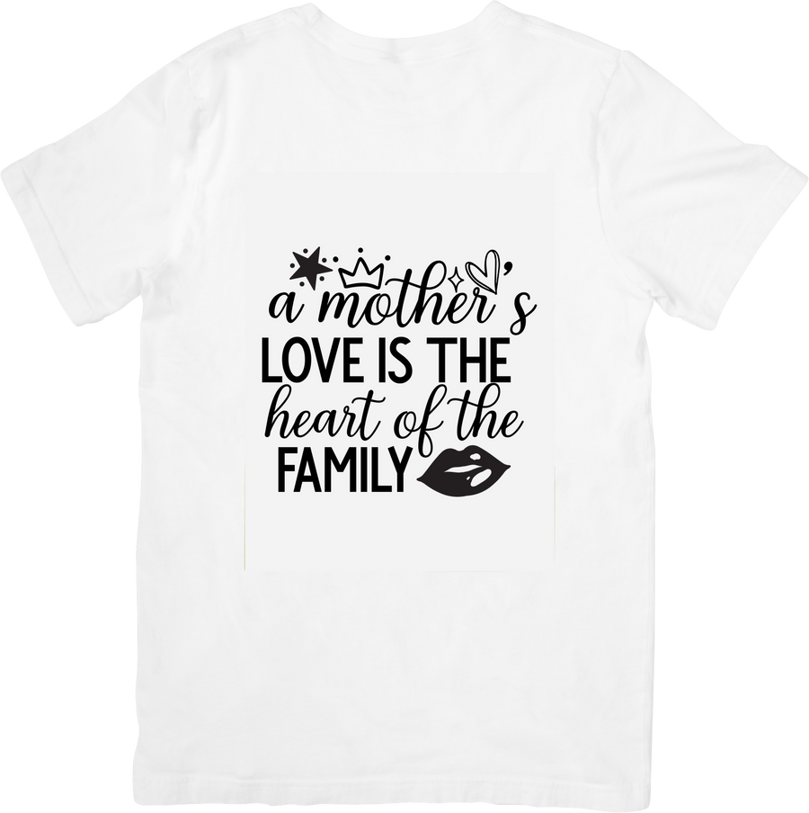 A Mothers Love Is The Heart Of The Family Minimalist Mothers Day Graphic Tee