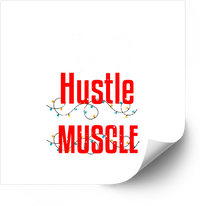 Thumbnail for Hustle Muscle Christmas Lights Red Bold Motivational Vinyl Sticker Decal