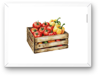 Thumbnail for Farmhouse Vegetable Crate Wall Art | Watercolor Tomatoes Peppers Print | Rustic Kitchen Decor Gift