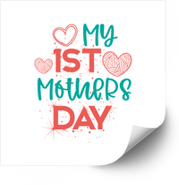 Thumbnail for My First Mothers Day Heart Boho New Mom Typography Vinyl Sticker Decal