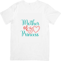 Thumbnail for Mother of a Princess Teal Coral Hearts Graphic Tee Girl Mom Gift