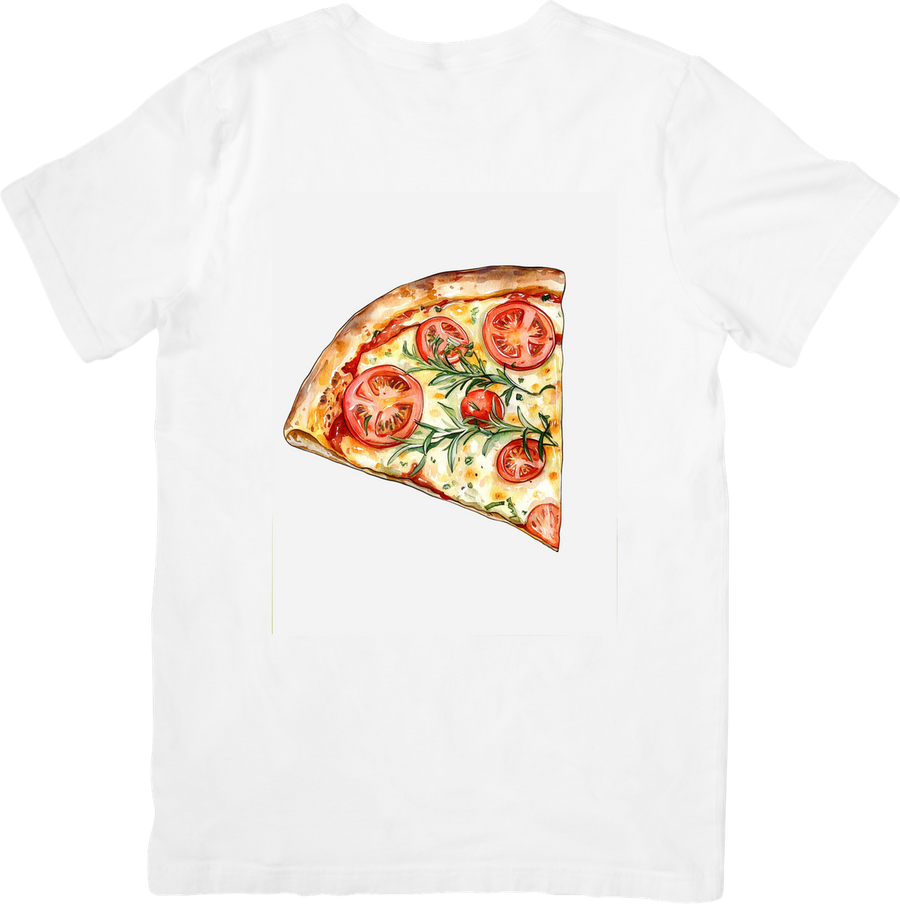 Watercolor Pizza Slice T-Shirt | Cheesy Tomato Foodie Graphic Tee | Pizza Lover Gift