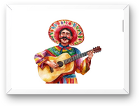 Thumbnail for Mexican Mariachi Guitarist Wall Art | Colorful Folk Music Print | Fiesta Cinco De Mayo Decor Gift