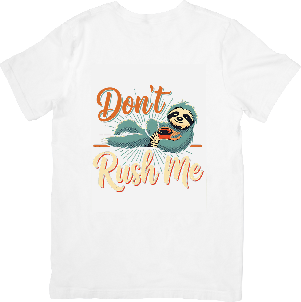 Dont Rush Me Sloth Funny Lazy Coffee Animal Graphic Tee Chill Gift