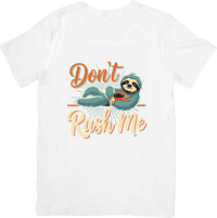 Thumbnail for Dont Rush Me Sloth Funny Lazy Coffee Animal Graphic Tee Chill Gift