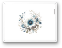 Thumbnail for Blue Anemone Floral Wreath Wall Art | Soft Watercolor Bouquet Print | Farmhouse Home Gift